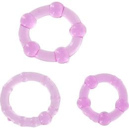 SEVEN CREATIONS - SET OF THREE LILAC PENIS RINGS
